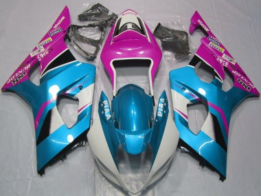 Billige Hellblau Weiß Rosa 2003-2004 Suzuki GSXR 1000 Motorrad Verkleidung