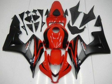 Billige Honda CBR600RR Motorrad Verkleidung 2007-2008 - Rot Matt Schwarz mit Aufkleber