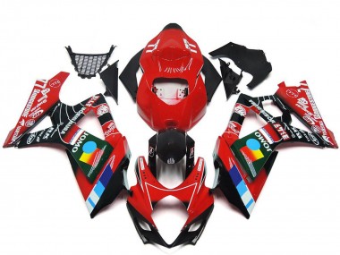 Billige Rot Schwarz Blau Weiß Gelb 2007-2008 Suzuki GSXR 1000 Motorrad Verkleidung
