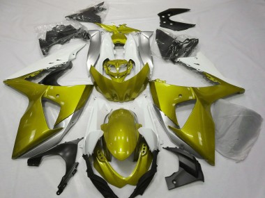 Billige Weiß Gelb 2009-2016 Suzuki GSXR 1000 Motorrad Verkleidung