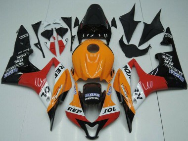 Billige Honda CBR600RR Motorrad Verkleidung 2007-2008 - Orange Weiss Rot Glanzendes Schwarz Repsol