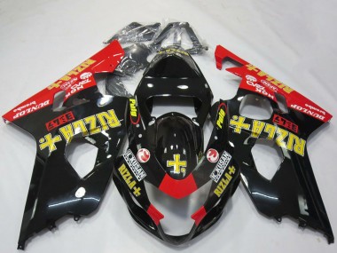 Billige Glänzendes Schwarz Rot Gelb Rizla 2004-2005 Suzuki GSXR 600 / GSXR 750 Motorrad Verkleidung