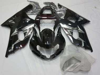 Billige Glänzendes Schwarz Silber Weiß 2001-2003 Suzuki GSXR 600 / GSXR 750 Motorrad Verkleidung