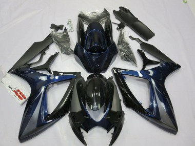 Billige Blau Grau Schwarz Streifen 2006-2007 Suzuki GSXR 600 / GSXR 750 Motorrad Verkleidung