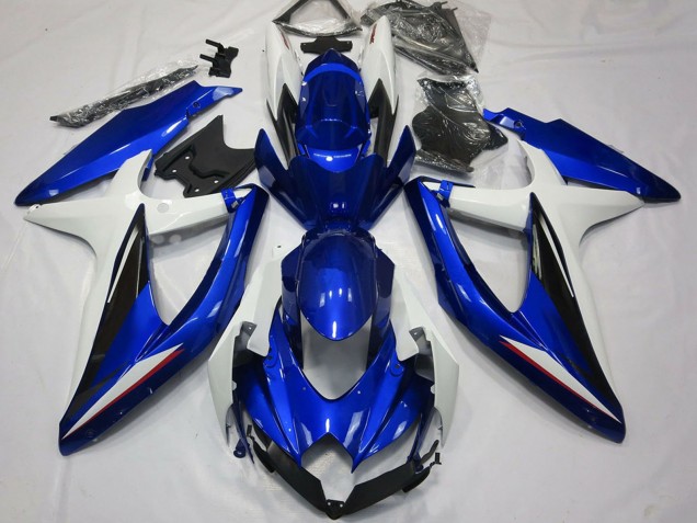 Billige Weiß Blau Schwarz 2008-2010 Suzuki GSXR 600 / GSXR 750 Motorrad Verkleidung