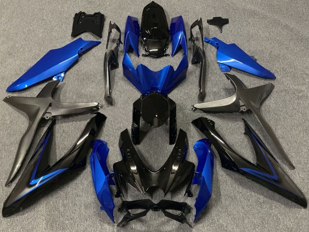 Billige Blau Grau Glänzendes Schwarz 2008-2010 Suzuki GSXR 600 / GSXR 750 Motorrad Verkleidung