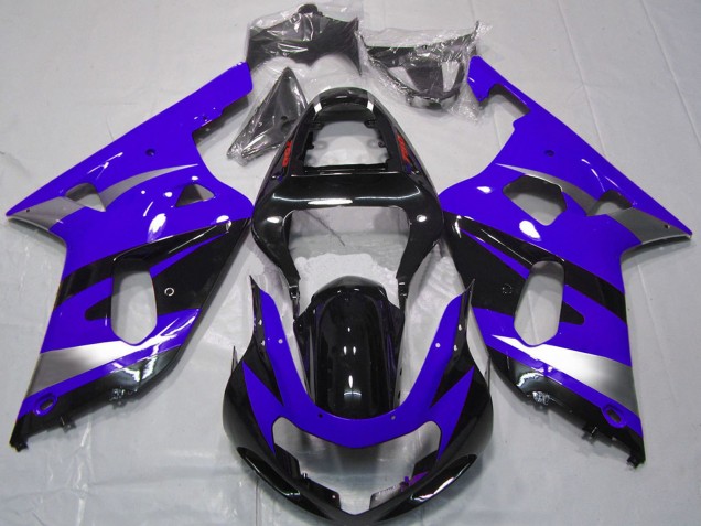 Billige Blau Silber Glänzendes Schwarz OEM Stil 2001-2003 Suzuki GSXR 600 / GSXR 750 Motorrad Verkleidung