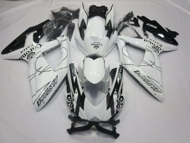Billige Weiß Schwarz Alstare Corona Motul 2008-2010 Suzuki GSXR 600 / GSXR 750 Motorrad Verkleidung