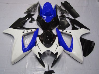 Billige Weiß Blau Glänzendes Schwarz Stern 2006-2007 Suzuki GSXR 600 / GSXR 750 Motorrad Verkleidung