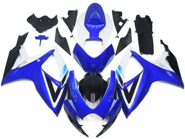 Billige Weiß Blau Glänzendes Schwarz OEM Stil 2006-2007 Suzuki GSXR 600 / GSXR 750 Motorrad Verkleidung Kit