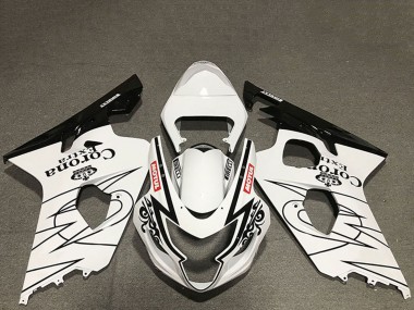 Billige Weiß Glänzendes Schwarz Corona Motul Stil 2004-2005 Suzuki GSXR 600 / GSXR 750 Motorrad Verkleidung