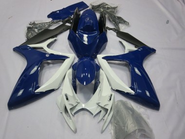 Billige Blau Weiß Schwarz 2006-2007 Suzuki GSXR 600 / GSXR 750 Motorrad Verkleidung