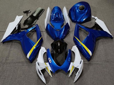 Billige Weiß Blau Gelb Schwarz 2006-2007 Suzuki GSXR 600 / GSXR 750 Motorrad Verkleidung