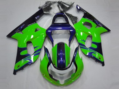 Billige Grün Blau Schwarz 2001-2003 Suzuki GSXR 600 / GSXR 750 Motorrad Verkleidung