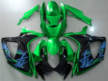 Billige Grün Schwarz Blau 2006-2007 Suzuki GSXR 600 / GSXR 750 Motorrad Verkleidung