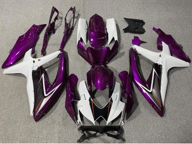 Billige Weiß Lila Schwarz 2008-2010 Suzuki GSXR 600 / GSXR 750 Motorrad Verkleidung