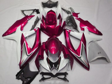 Billige Weiß Rot Silber Schwarz 2008-2010 Suzuki GSXR 600 / GSXR 750 Motorrad Verkleidung