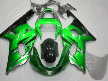 Billige Grün Silber Glänzendes Schwarz 2001-2003 Suzuki GSXR 600 / GSXR 750 Motorrad Verkleidung