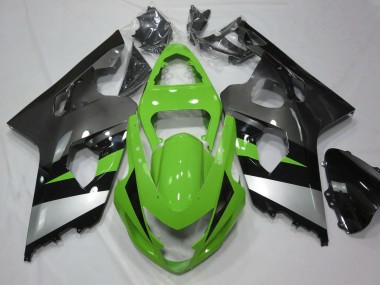 Billige Grün Silber Glänzendes Schwarz 2004-2005 Suzuki GSXR 600 / GSXR 750 Motorrad Verkleidung