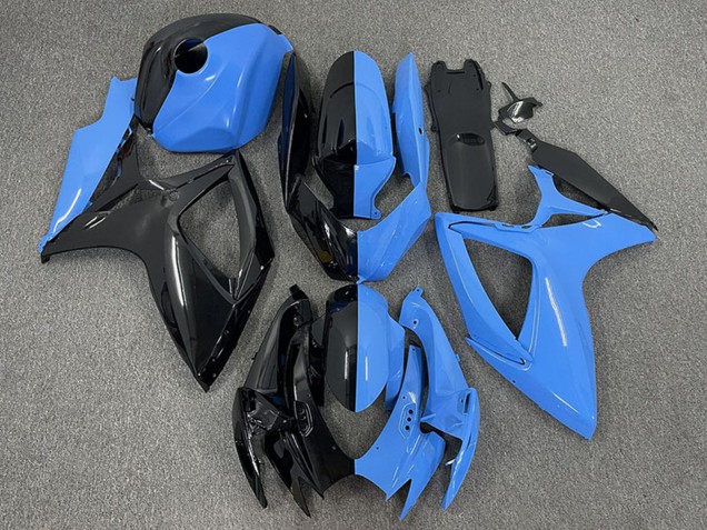 Billige Glänzendes Schwarz Blau Geteiltes 2006-2007 Suzuki GSXR 600 / GSXR 750 Motorrad Verkleidung