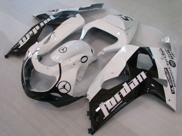 Billige Weiß Glänzendes Schwarz Jordan Michelin 2001-2003 Suzuki GSXR 600 / GSXR 750 Motorrad Verkleidung