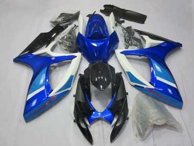 Billige Weiß Blau Glänzendes Schwarz 2006-2007 Suzuki GSXR 600 / GSXR 750 Motorrad Verkleidung