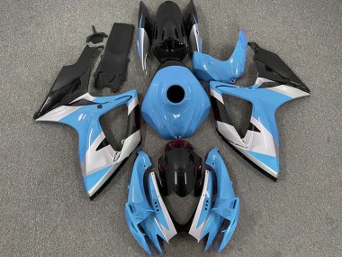 Billige Hellblau Weiß Glänzendes Schwarz 2006-2007 Suzuki GSXR 600 / GSXR 750 Motorrad Verkleidung