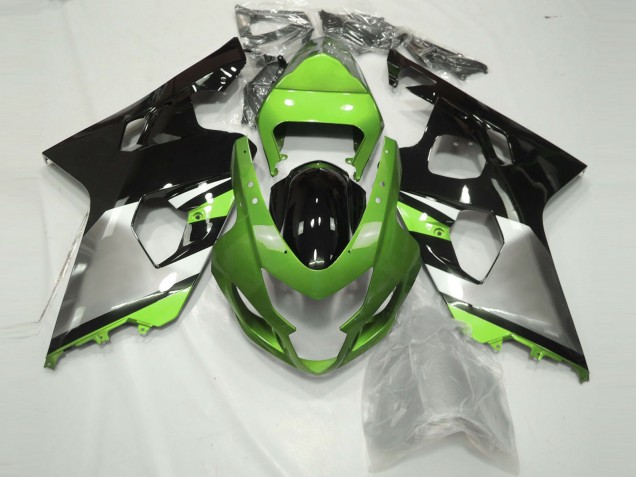 Billige Grün Silber Glänzendes Schwarz 2004-2005 Suzuki GSXR 600 / GSXR 750 Motorrad Verkleidung
