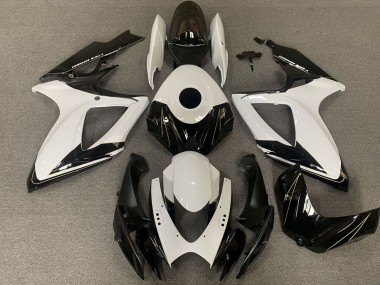Billige Weiß Glänzendes Schwarz 2006-2007 Suzuki GSXR 600 / GSXR 750 Motorrad Verkleidung