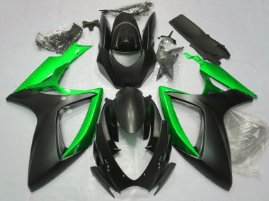 Billige Matt Schwarz Grün 2006-2007 Suzuki GSXR 600 / GSXR 750 Motorrad Verkleidung