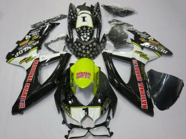Billige Weiß Gelb Rot Schwarz National Guard 2008-2010 Suzuki GSXR 600 / GSXR 750 Motorrad Verkleidung