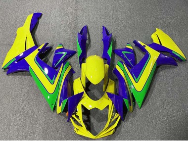 Billige Blau Gelb Grün 2011-2024 Suzuki GSXR 600 / GSXR 750 Motorrad Verkleidung
