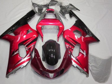 Billige Rot Silber Glänzendes Schwarz 2001-2003 Suzuki GSXR 600 / GSXR 750 Motorrad Verkleidung