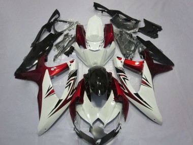 Billige Weiß Rot Glänzendes Schwarz 2008-2010 Suzuki GSXR 600 / GSXR 750 Motorrad Verkleidung