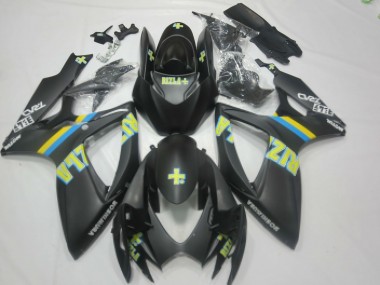 Billige Matt Schwarz Blau Gelb Rizla 2006-2007 Suzuki GSXR 600 / GSXR 750 Motorrad Verkleidung