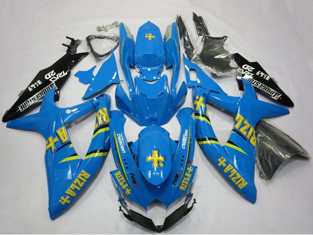 Billige Blau Schwarz Gold Rizla 2008-2010 Suzuki GSXR 600 / GSXR 750 Motorrad Verkleidung