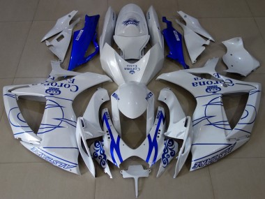 Billige Weiß Blau Corona Alstare 2006-2007 Suzuki GSXR 600 / GSXR 750 Motorrad Verkleidung
