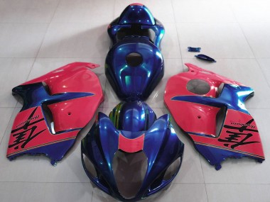 Billige Glänzendes Blau und Rot 1996-2007 Suzuki GSXR 1300 Motorrad Verkleidung