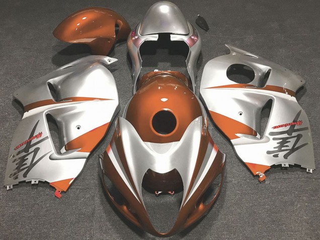 Billige Glänzendes Orange und Silber 1996-2007 Suzuki GSXR 1300 Motorrad Verkleidung