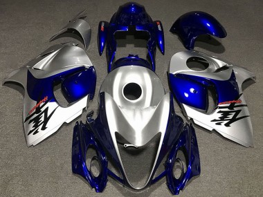 Billige Glänzendes Silber und Blau 2008-2020 Suzuki GSXR 1300 Motorrad Verkleidung