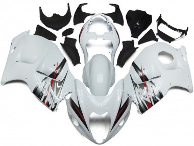 Billige Glänzendes Weiß und Silber Stil 1996-2007 Suzuki GSXR 1300 Motorrad Verkleidung