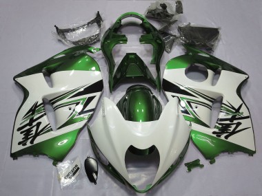 Billige Glänzendes Weiß Grün 1996-2007 Suzuki GSXR 1300 Motorrad Verkleidung