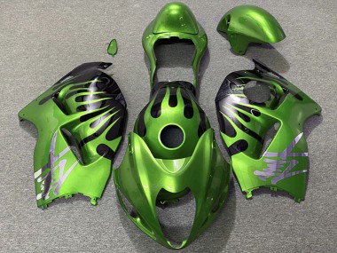 Billige Grün Schwarz Flamme 1996-2007 Suzuki GSXR 1300 Motorrad Verkleidung