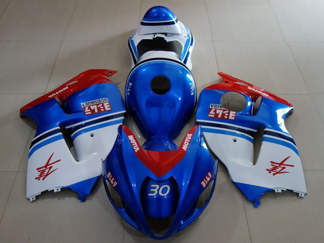 Billige Blau Weiß Rot 1996-2007 Suzuki GSXR 1300 Motorrad Verkleidung