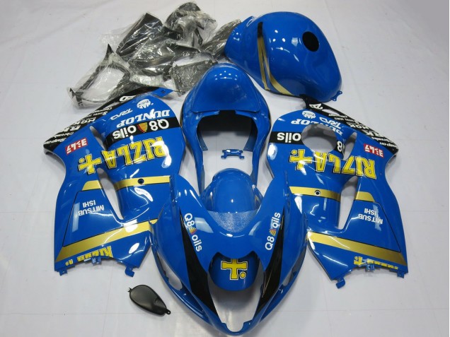 Billige Blau Gold Rizla 1996-2007 Suzuki GSXR 1300 Motorrad Verkleidung