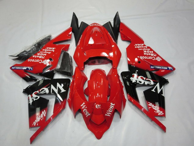 Billige Rot West 2004-2005 Kawasaki ZX10R Motorrad Verkleidung