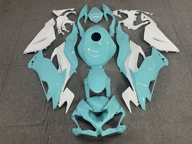 Billige Weiß Aqua Blau 2019-2022 Kawasaki ZX6R Motorrad Verkleidung