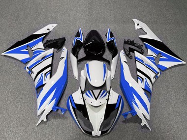 Billige Weiß Blau Schwarz Zag 2009-2012 Kawasaki ZX6R Motorrad Verkleidung