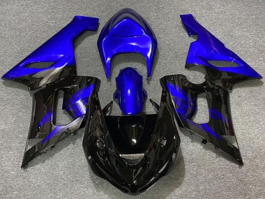Billige Blau Glänzendes Schwarz 2005-2006 Kawasaki ZX6R Motorrad Verkleidung