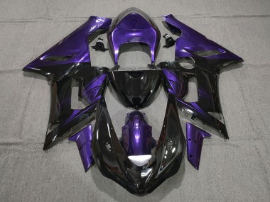 Billige Lila Glänzendes Schwarz 2005-2006 Kawasaki ZX6R Motorrad Verkleidung